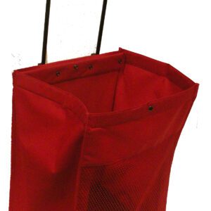 red wheelie bag open